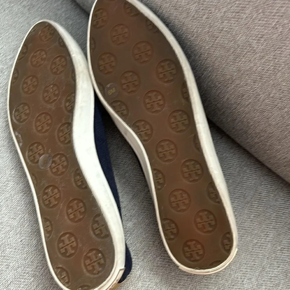Tory Burch - Dakota Canvas Flats Blue, Size 6
